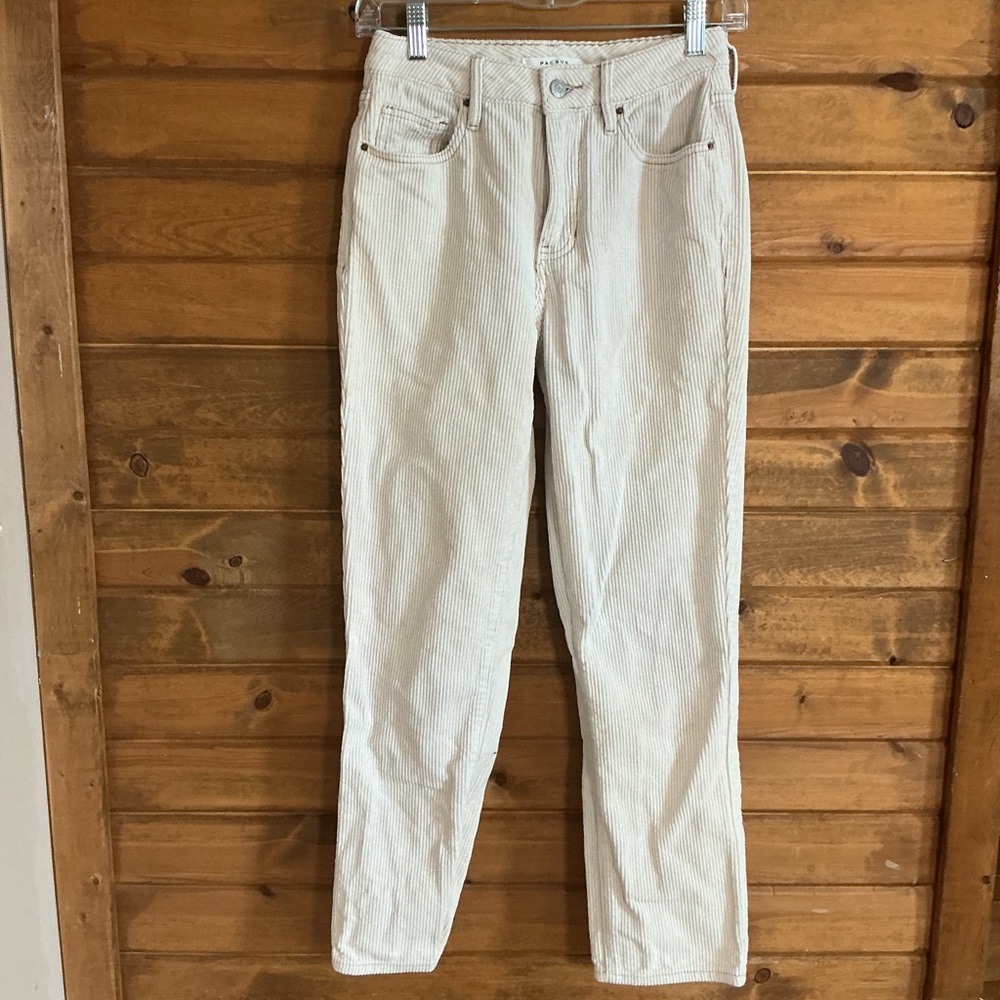 PacSun Light Tan Corduroy Mom Jean